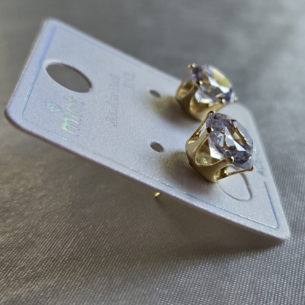 Mint Stainless Steel Stud Earrings - Picture 3 of 3